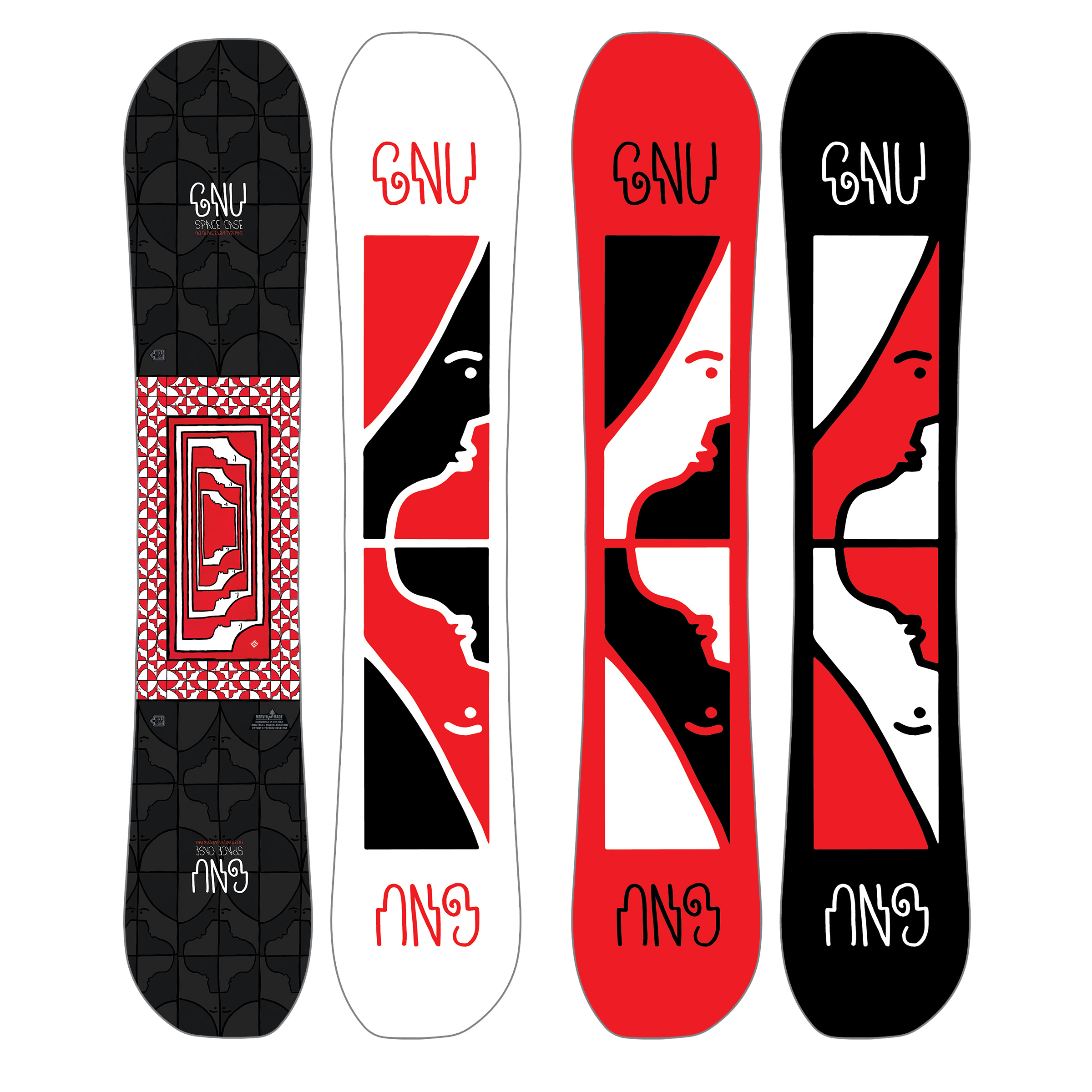Deska GNU SPACE CASE 2019 + Wiązania BENT METAL TRANSFER RED 2019